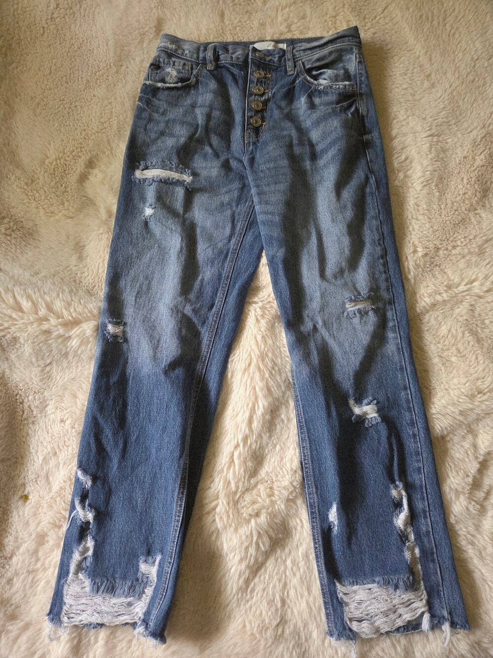 Kancan Button front Distressed Jeans size 5/26